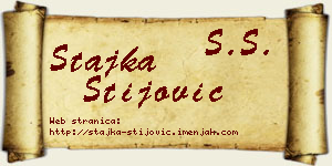 Stajka Stijović vizit kartica